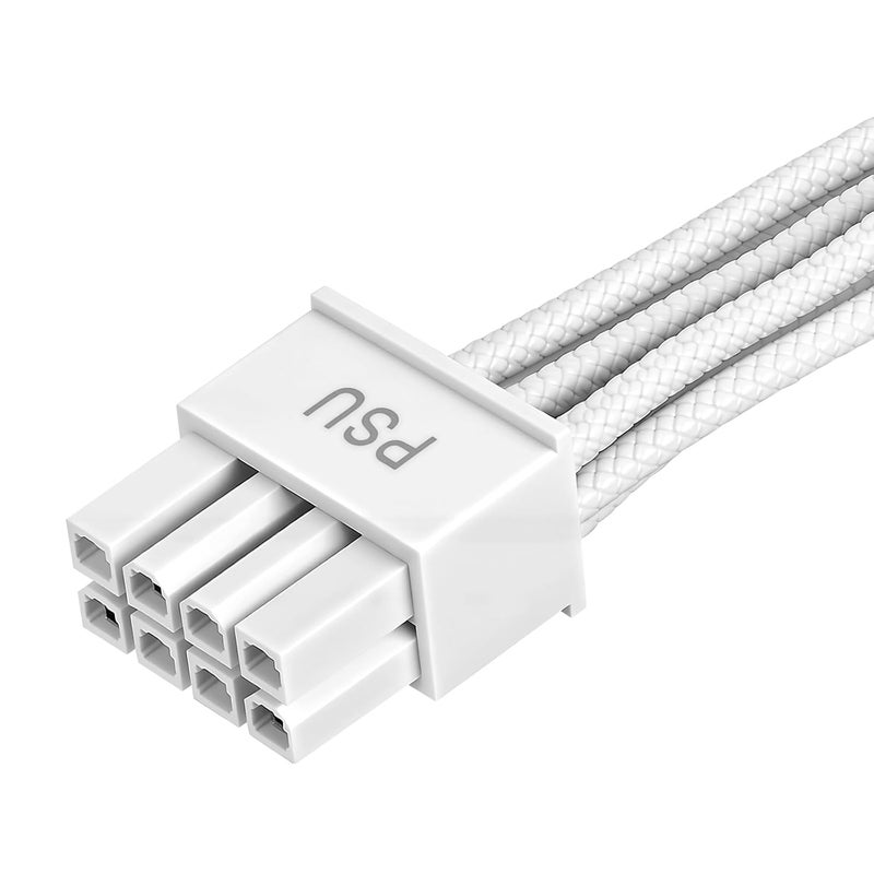 Certusfun PCIE Cable for Corsair, 65CM Male to Male 8 Pin to 6+2 Pin GPU Power Cable for Thermaltake, ARESGAME Modular Power Supply (25'') (White 16AWG [V.2026]) - Image 2